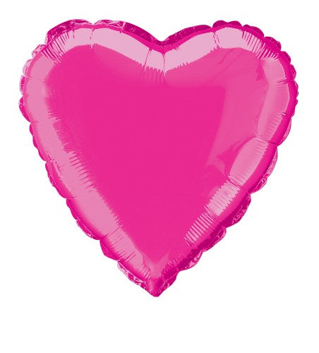 Hot Pink Heart 45cm (18") Foil Balloon Packaged